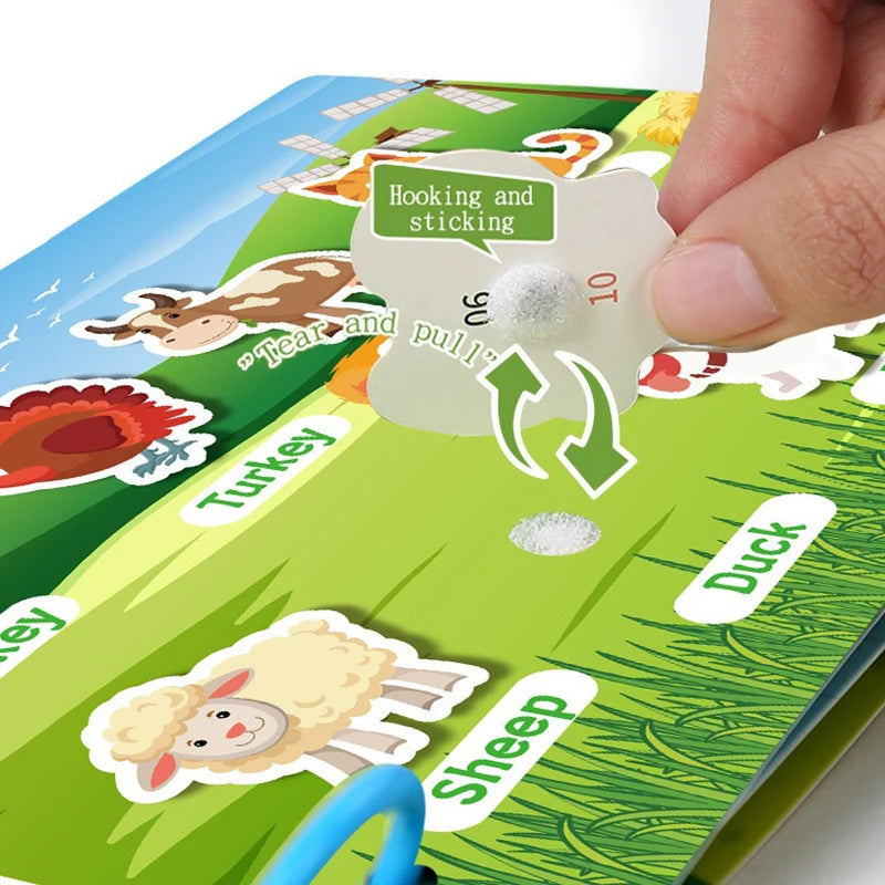 1 Set Busy Book Cartoon Hand Ledger DIY Quiet Book Montessori