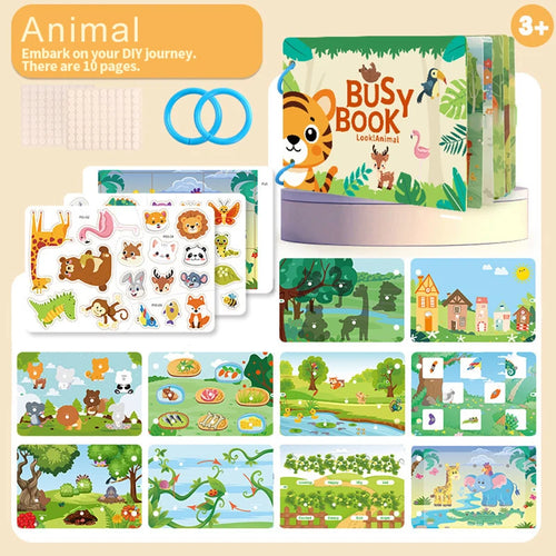 1 Set Busy Book Cartoon Hand Ledger DIY Quiet Book Montessori