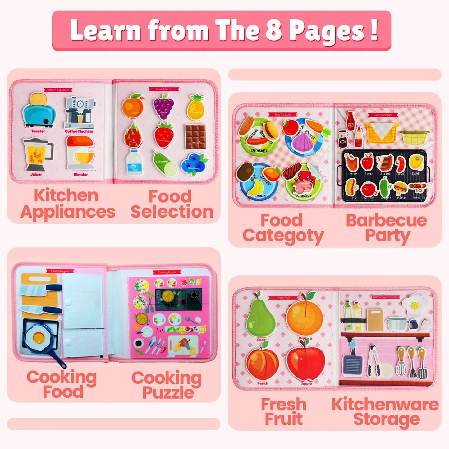 Toddler Busy Board Montessori Toys Busy Book Educational Learning
