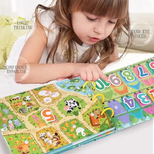 NNEDSZ Interactive Busy Book Set - 2-pack of educational activity books for preschoolers on transport and animals